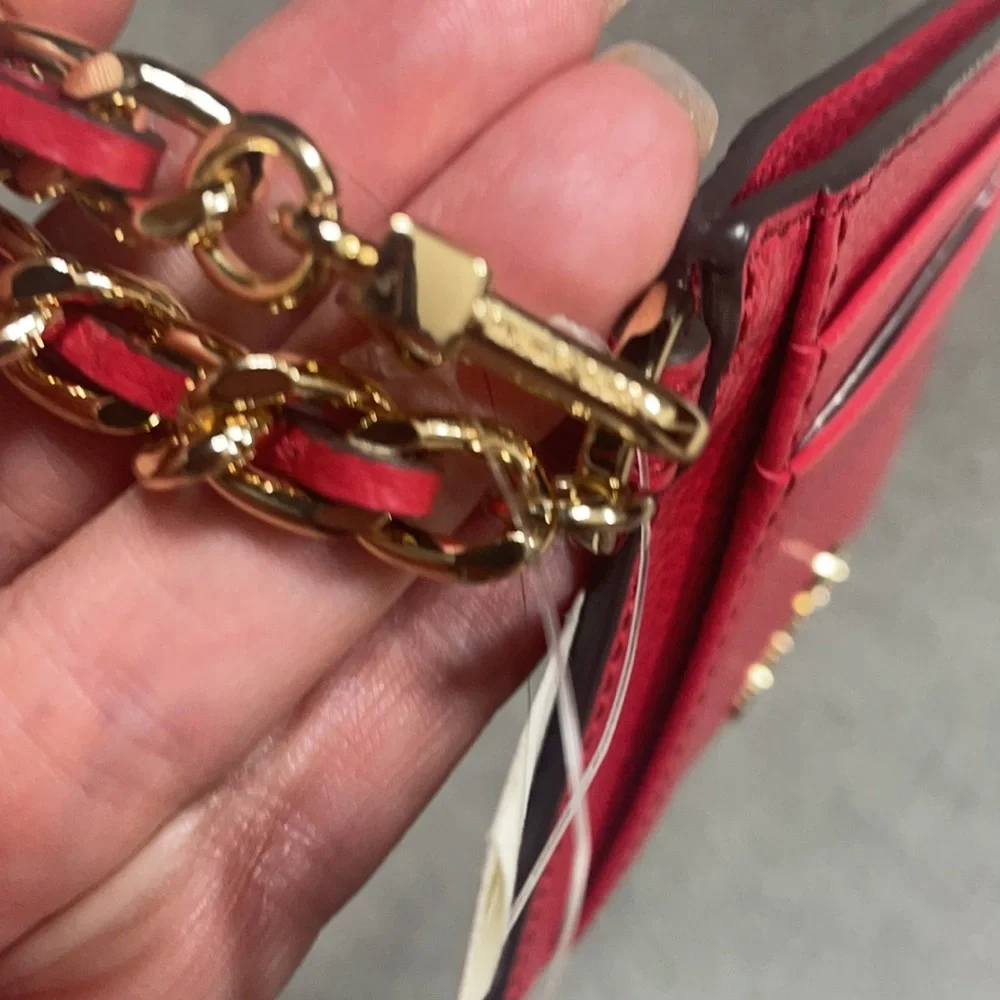 MK Jet Set Charm Small ID Chain Leather Card Holder